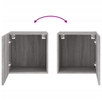 TV-seinäkaapit 2 kpl harmaa Sonoma 40,5x30x40 cm tekninen puu