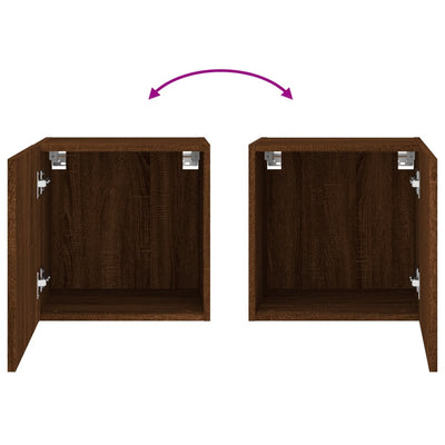 TV-seinäkaapit 2 kpl ruskea tammi 40,5x30x40 cm tekninen puu