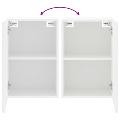 TV-seinäkaapit 2 kpl valkoinen 40,5x30x60 cm tekninen puu