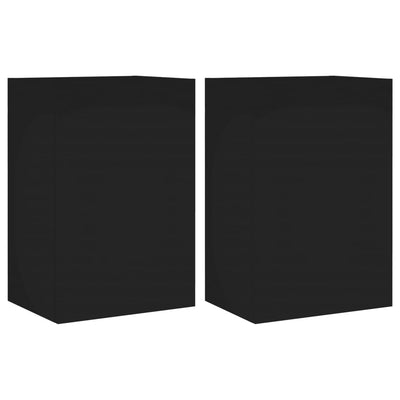 TV-seinäkaapit 2 kpl musta 40,5x30x60 cm tekninen puu
