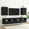 TV-seinäkaapit 2 kpl musta 40,5x30x60 cm tekninen puu