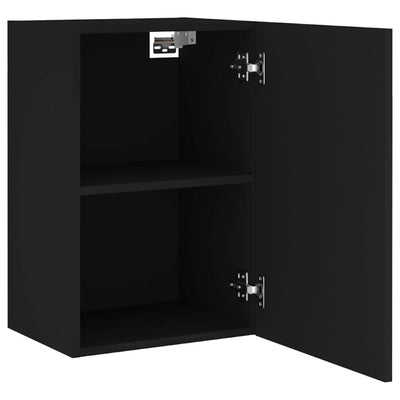 TV-seinäkaapit 2 kpl musta 40,5x30x60 cm tekninen puu