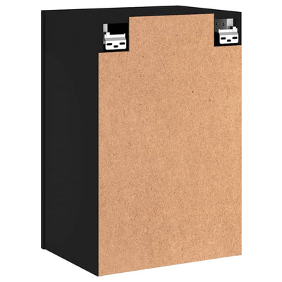 TV-seinäkaapit 2 kpl musta 40,5x30x60 cm tekninen puu