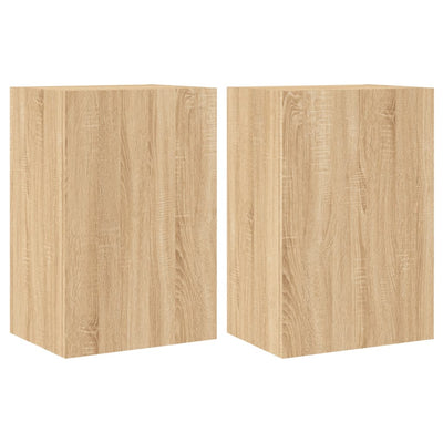 TV-seinäkaapit 2 kpl Sonoma-tammi 40,5x30x60 cm tekninen puu