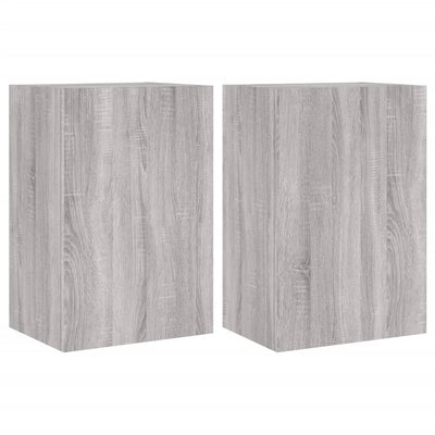 TV-seinäkaapit 2 kpl harmaa Sonoma 40,5x30x60 cm tekninen puu