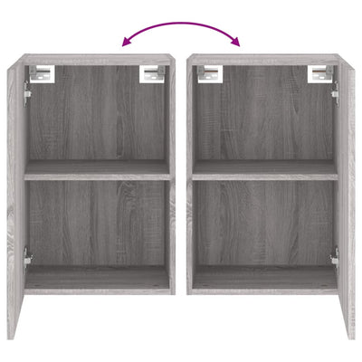 TV-seinäkaapit 2 kpl harmaa Sonoma 40,5x30x60 cm tekninen puu