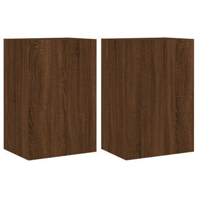 TV-seinäkaapit 2 kpl ruskea tammi 40,5x30x60 cm tekninen puu