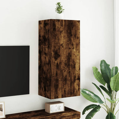 TV-seinäkaappi savutammi 40,5x30x90 cm tekninen puu