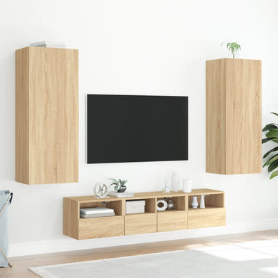 TV-seinäkaappi Sonoma-tammi 40,5x30x102 cm tekninen puu