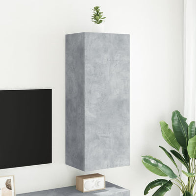 TV-seinäkaappi betoninharmaa 40,5x30x102 cm tekninen puu