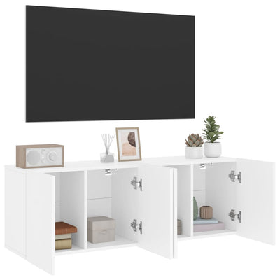 TV-kaapit seinäkiinnitettävä 2 kpl valkoinen 60x30x41 cm