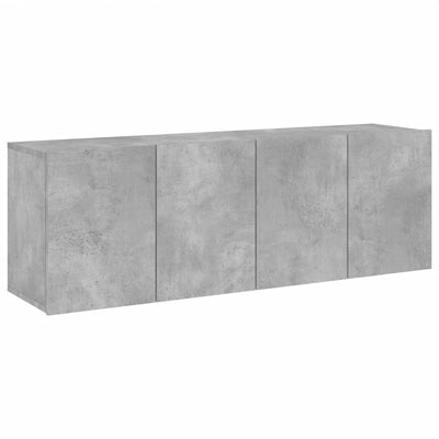 TV-kaapit seinäkiinnitettävä 2 kpl betoninharmaa 60x30x41 cm