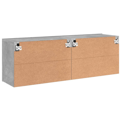 TV-kaapit seinäkiinnitettävä 2 kpl betoninharmaa 60x30x41 cm