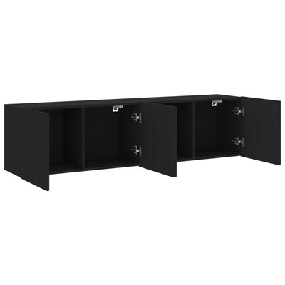 TV-kaapit seinäkiinnitettävä 2 kpl musta 80x30x41 cm