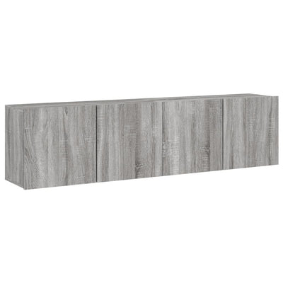 TV-kaapit seinäkiinnitettävä 2 kpl harmaa Sonoma 80x30x41 cm