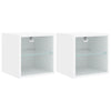 TV-seinäkaapit LED-valoilla 2 kpl valkoinen 30x28,5x30 cm