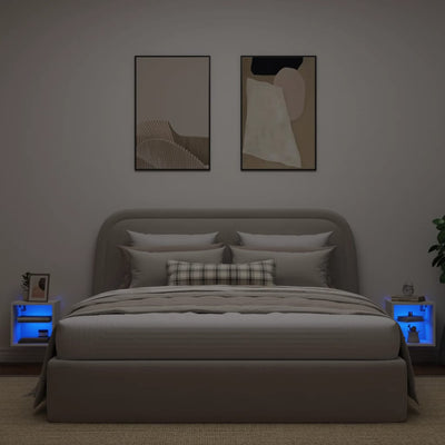 TV-seinäkaapit LED-valoilla 2 kpl valkoinen 30x28,5x30 cm