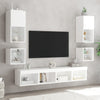 TV-seinäkaapit LED-valoilla 2 kpl valkoinen 30x28,5x30 cm