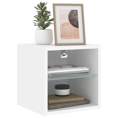 TV-seinäkaapit LED-valoilla 2 kpl valkoinen 30x28,5x30 cm