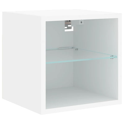 TV-seinäkaapit LED-valoilla 2 kpl valkoinen 30x28,5x30 cm