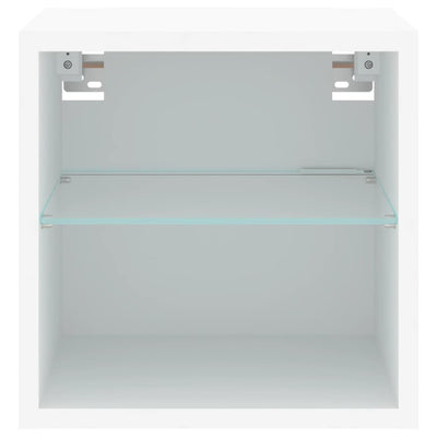 TV-seinäkaapit LED-valoilla 2 kpl valkoinen 30x28,5x30 cm