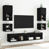 TV-seinäkaappi LED-valoilla musta 30x28,5x30 cm