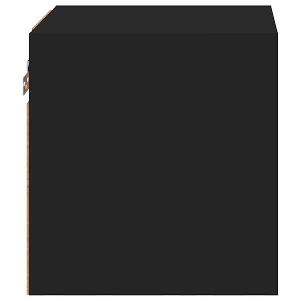 TV-seinäkaappi LED-valoilla musta 30x28,5x30 cm