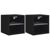 TV-seinäkaapit LED-valoilla 2 kpl musta 30x28,5x30 cm