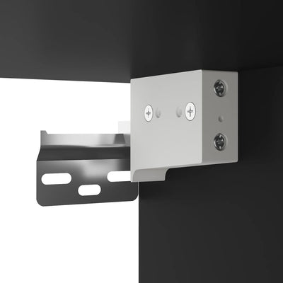 Musta tv-seinäkaapit led-valoilla Vinorica 30x28,5x30cm (2 kpl)