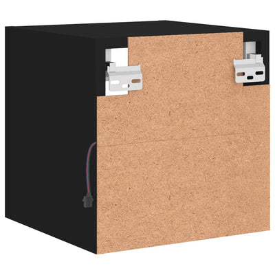 TV-seinäkaapit LED-valoilla 2 kpl musta 30x28,5x30 cm