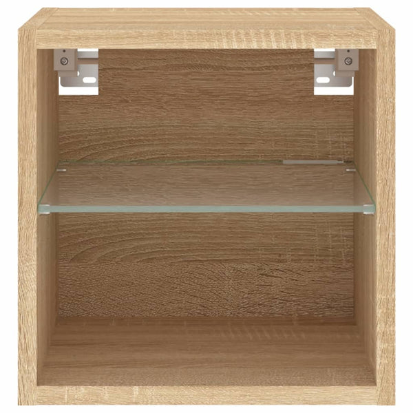 TV-seinäkaappi LED-valoilla Sonoma-tammi 30x28,5x30 cm