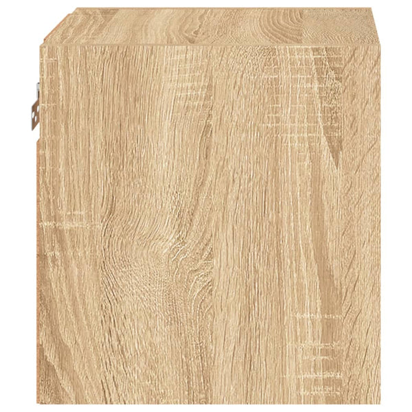 TV-seinäkaappi LED-valoilla Sonoma-tammi 30x28,5x30 cm