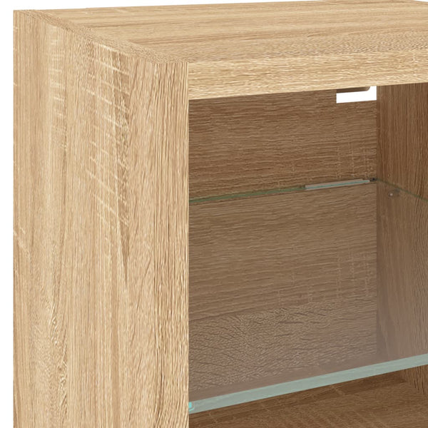 TV-seinäkaappi LED-valoilla Sonoma-tammi 30x28,5x30 cm