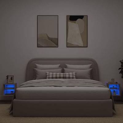TV-seinäkaapit LED-valoilla 2 kpl Sonoma-tammi 30x28,5x30 cm