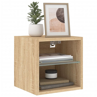 TV-seinäkaapit LED-valoilla 2 kpl Sonoma-tammi 30x28,5x30 cm