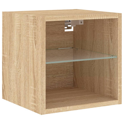 TV-seinäkaapit LED-valoilla 2 kpl Sonoma-tammi 30x28,5x30 cm