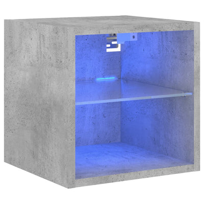 TV-seinäkaappi LED-valoilla betoninharmaa 30x28,5x30 cm