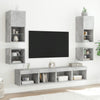TV-seinäkaappi LED-valoilla betoninharmaa 30x28,5x30 cm