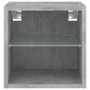 TV-seinäkaappi LED-valoilla betoninharmaa 30x28,5x30 cm