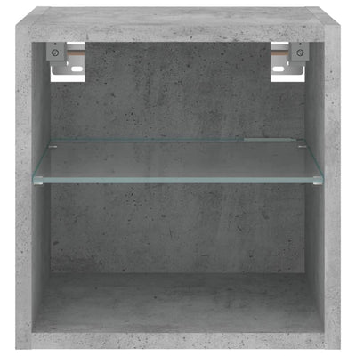 TV-seinäkaappi LED-valoilla betoninharmaa 30x28,5x30 cm