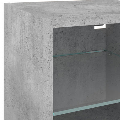 TV-seinäkaappi LED-valoilla betoninharmaa 30x28,5x30 cm