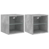 TV-seinäkaapit LED-valoilla 2 kpl betoninharmaa 30x28,5x30 cm
