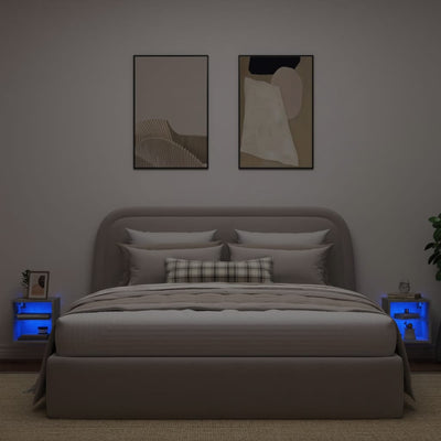 TV-seinäkaapit LED-valoilla 2 kpl betoninharmaa 30x28,5x30 cm