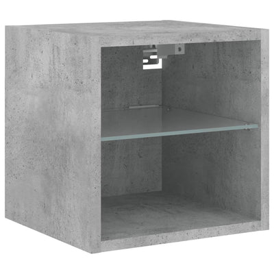 TV-seinäkaapit LED-valoilla 2 kpl betoninharmaa 30x28,5x30 cm