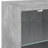 TV-seinäkaapit LED-valoilla 2 kpl betoninharmaa 30x28,5x30 cm