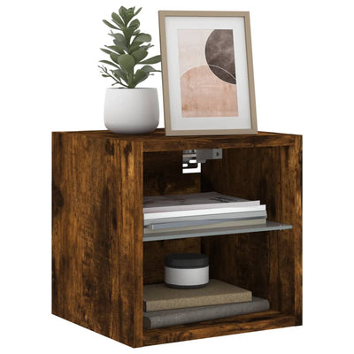 Savutammi tv-seinäkaappi Vinorica 30x28,5x30cm (led-valoilla)