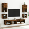 TV-seinäkaapit LED-valoilla 2 kpl savutammi 30x28,5x30 cm