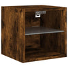TV-seinäkaapit LED-valoilla 2 kpl savutammi 30x28,5x30 cm