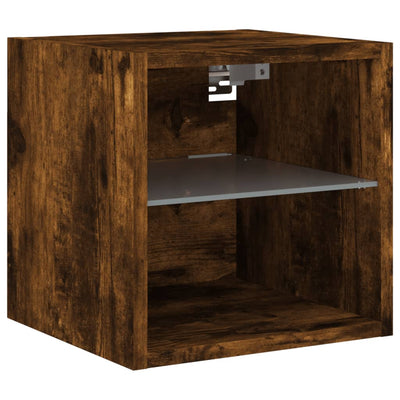 TV-seinäkaapit LED-valoilla 2 kpl savutammi 30x28,5x30 cm