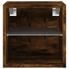 TV-seinäkaapit LED-valoilla 2 kpl savutammi 30x28,5x30 cm
